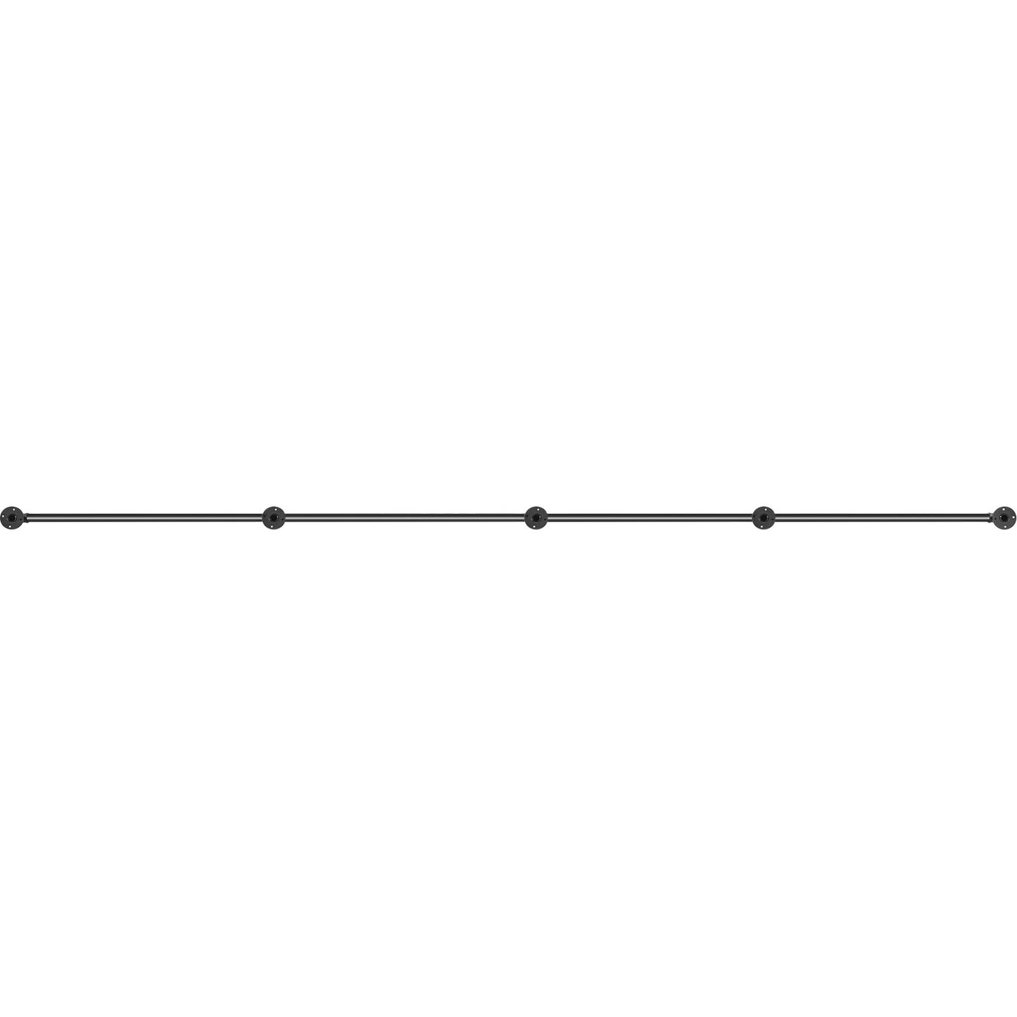 Pipe Stair Handrail, 13FT Stair Handrail, 440LBS Load Capacity Carbon Steel Pipe Handrail, Industrial Pipe Handrail with Wall Mount Support, Round Corner Wall Railing for Indoor, Outdoor