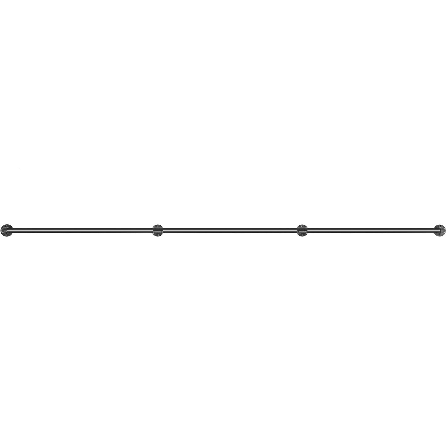 Pipe Stair Handrail, 9FT Stair Handrail, 440LBS Load Capacity Carbon Steel Pipe Handrail, Industrial Pipe Handrail with Wall Mount Support, Round Corner Wall Handrails for Indoor, Outdoor