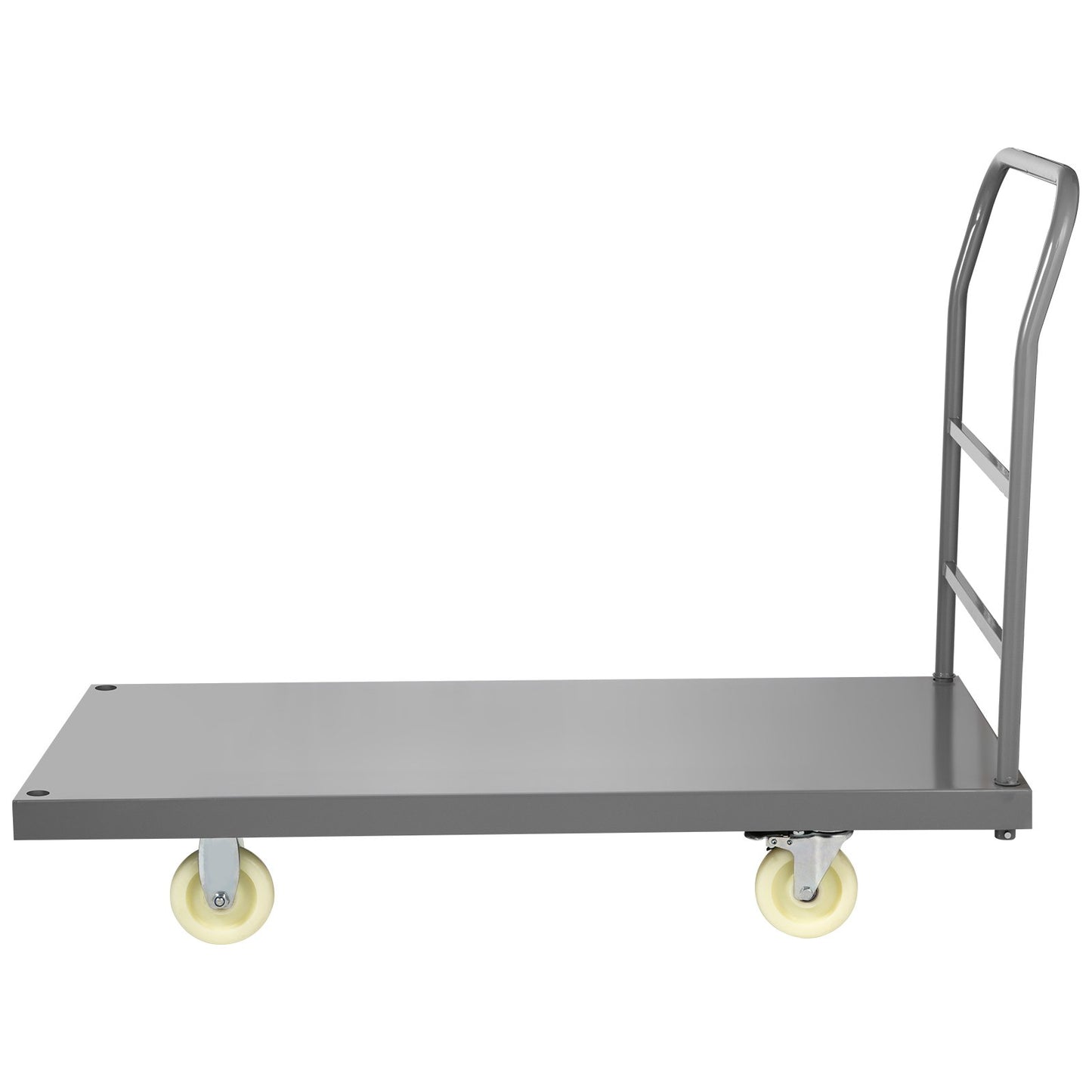 Plattformwagen, 2000 lbs Tragkraft, Stahl-Pritschenwagen, 47" Länge x 24" Breite x 32" Höhe, Flachwagen, Handwagen mit 5" Nylonrädern, Hochleistungs-Mehrzweck-Schiebekarren zum Transport von Gepäck