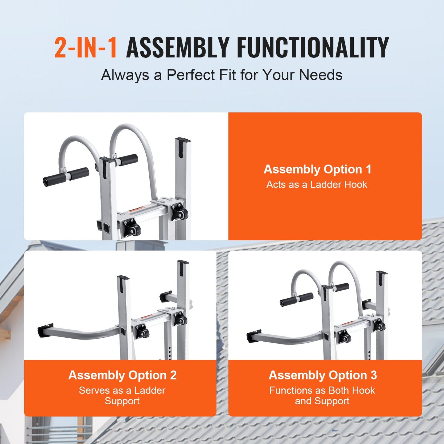 2 in 1 Ladder Stabilizer Extension Wall Standoff Hook Roof Rack