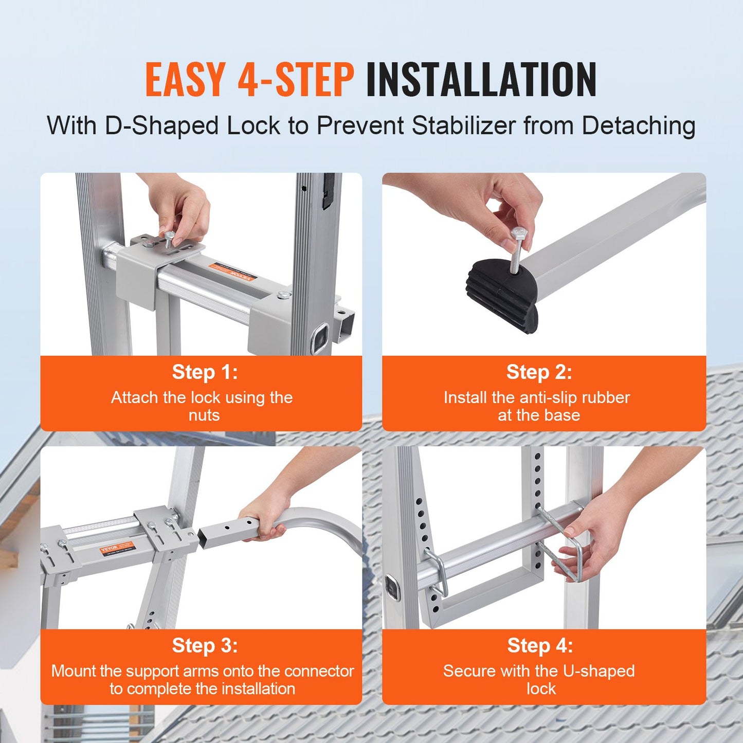 Stegestabilisator med vingspänn Heavy Duty Takkrokstabilisator i stål