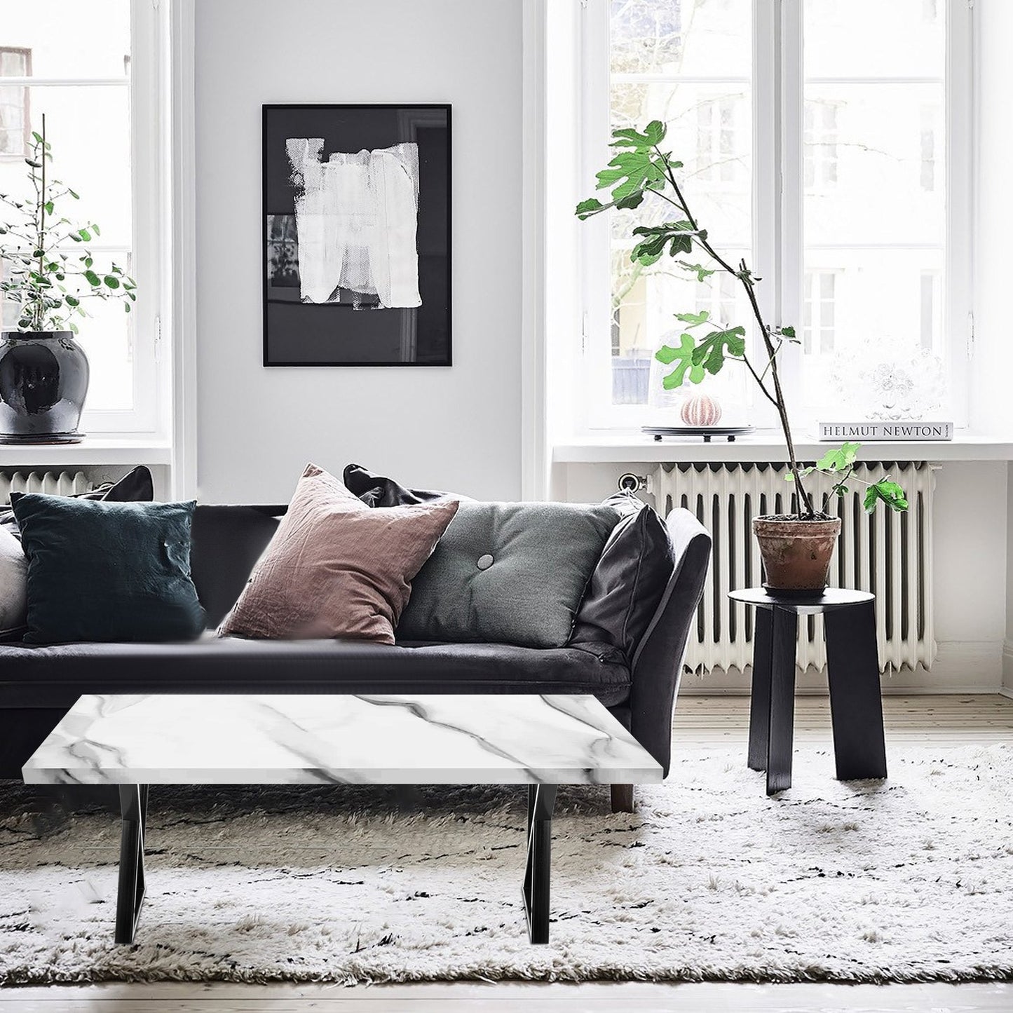 Metallbordsben Set med 2 matbordsben Svarta skrivbordsben 28” Höjd 24” Bredd Bänkben Soffbordsben 1763lbs Lastkapacitet Stålbordsben Kraftig bas Modern (Zig Zag Style)