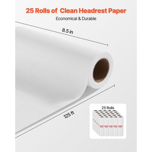 Nackstödspappersrullar 25 st 8,5"x125ft Crepe medicinskt undersökningspapper engångs | EU