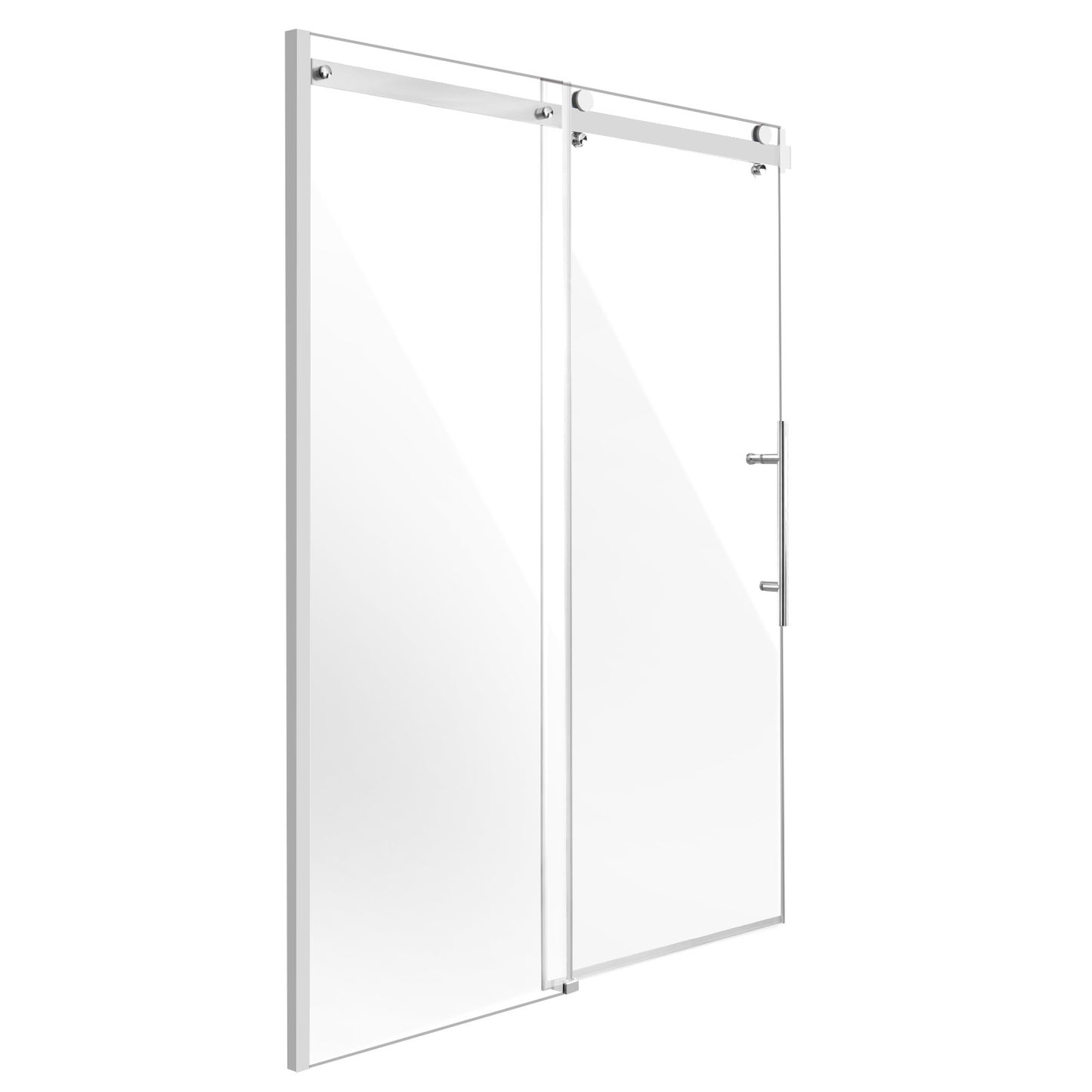 Frameless Shower Door 58-59" x 75" SGCC Tempered Glass 5/16" Chrome