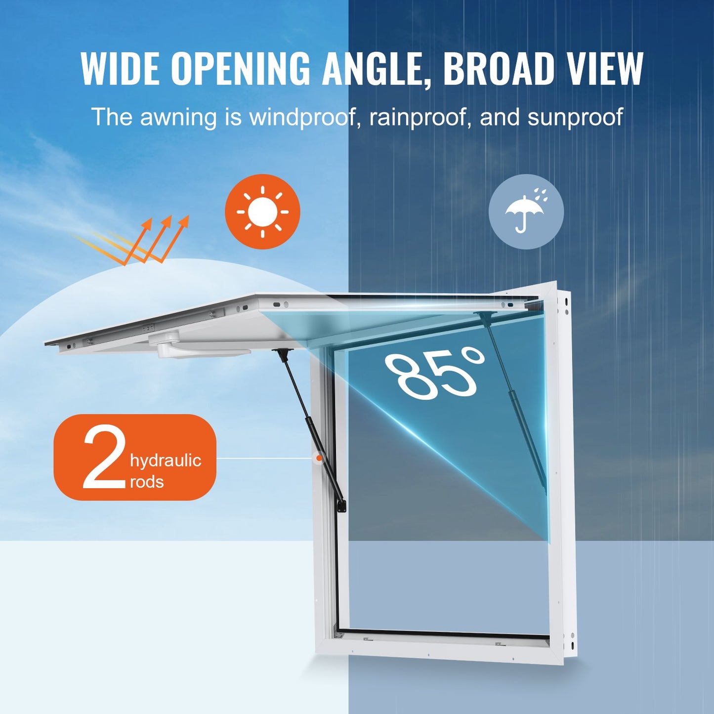 36"L x 36"W Concession Stand Serving Window Food Truck Service Awning