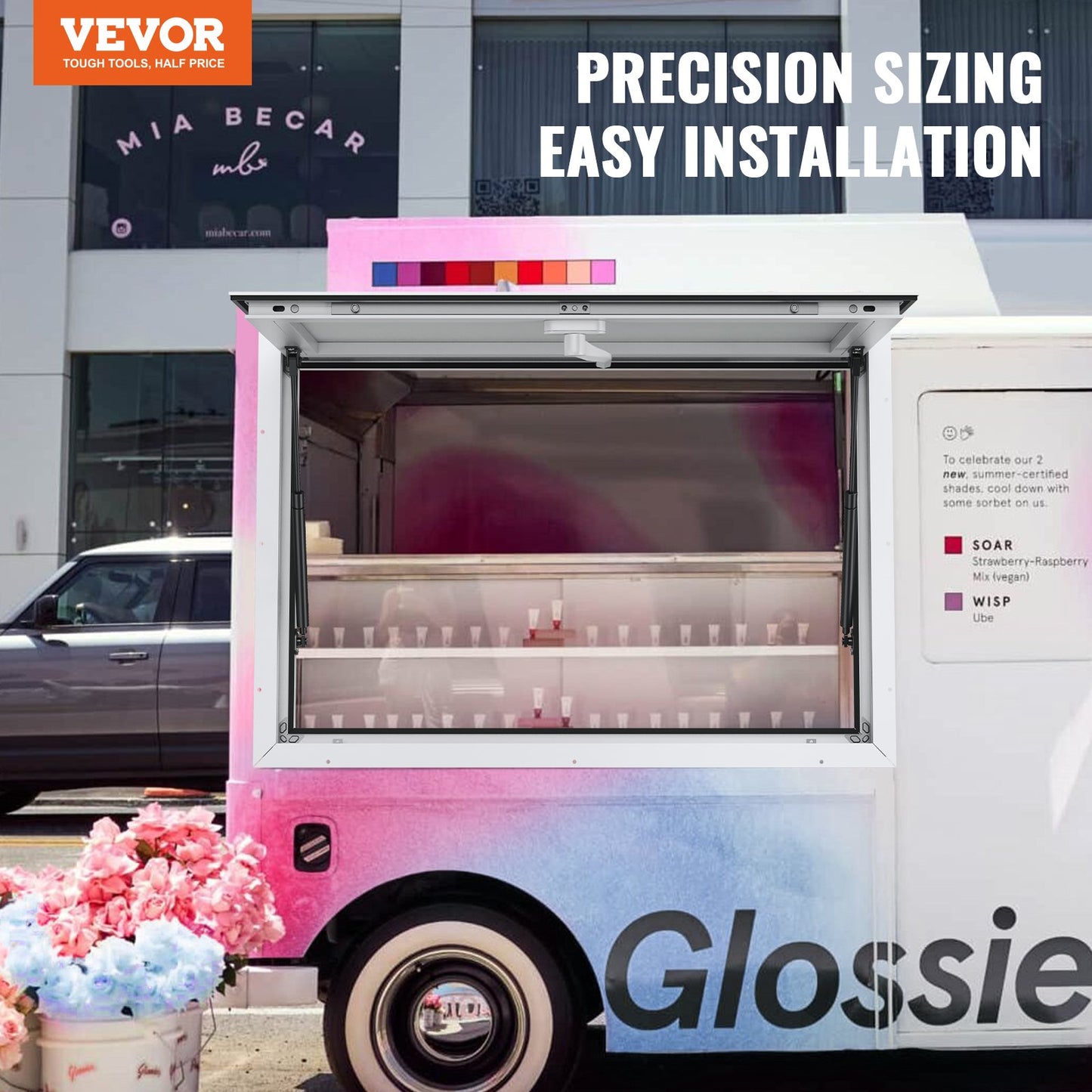 48"L x 36"W Koncessionsställ Servering Fönster Food Truck Service Markis