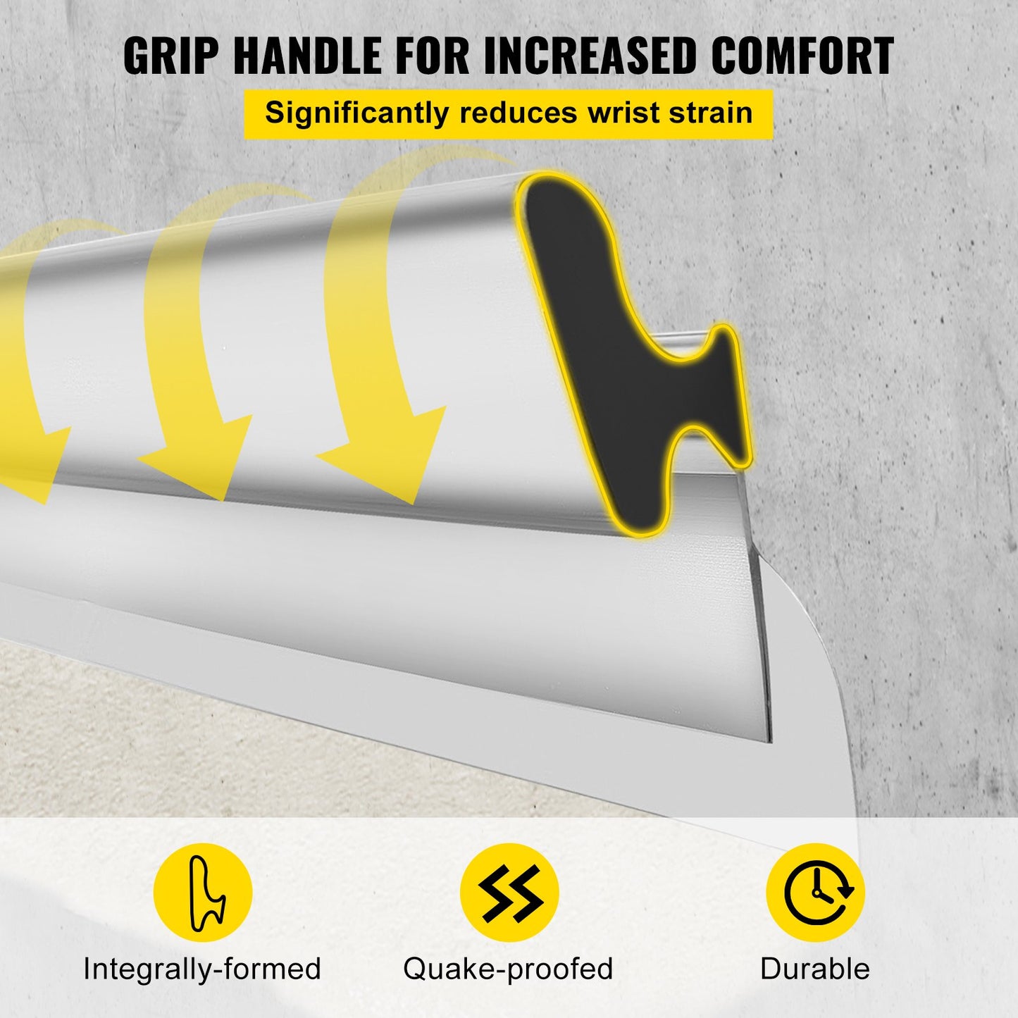 Drywall Skimming Blade, 24-tums utjämnande knock-down kniv, rostfritt stål spackel efterbehandlingsverktyg, slagkraftiga ändlock för Sheetrock Gips Gyprock Wall-board gipsskivor