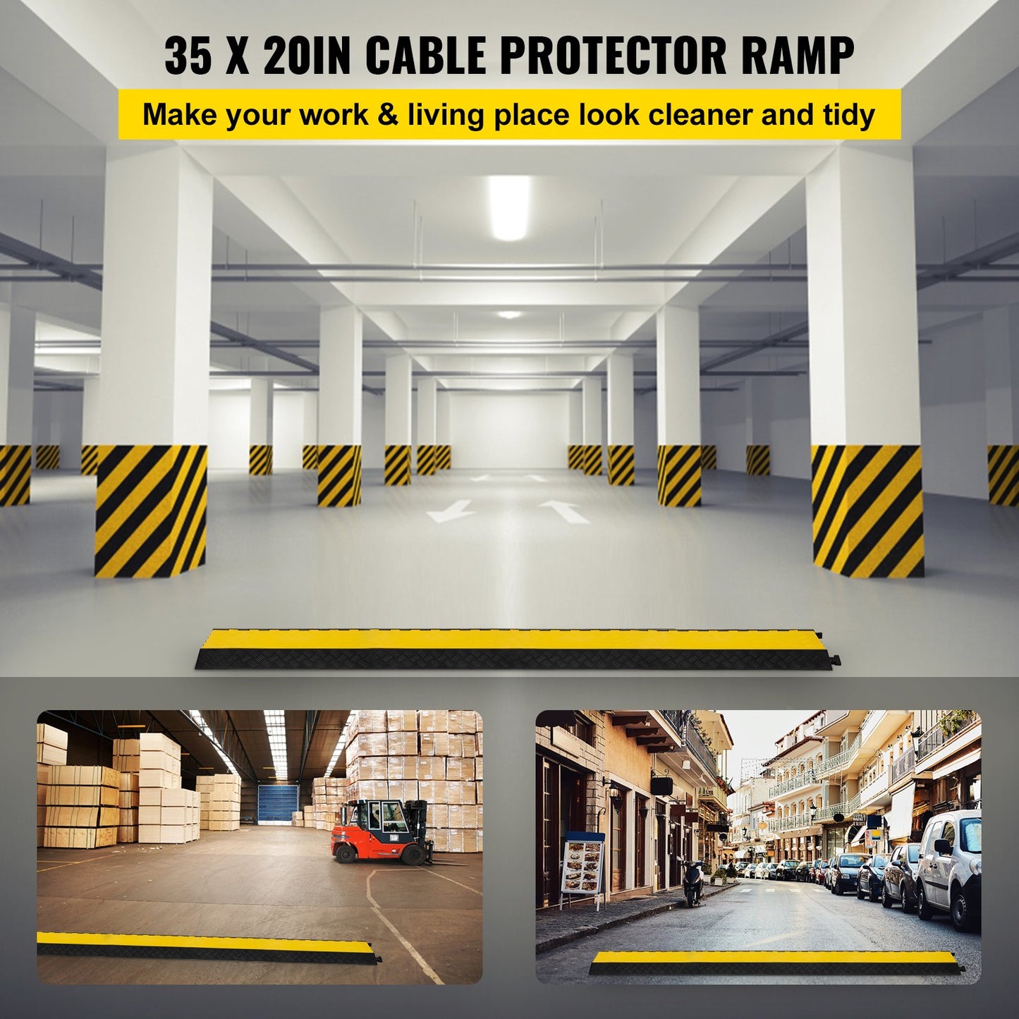 5-Kanal-Kabelschutz aus Gummi, extreme Kabelrampen, 66.000 Pfund, strapazierfähig, 5-Spur-Schutzkabel, Drahtseilrampe, Auffahrt, Gummi-Verkehrsgeschwindigkeitsbarriere