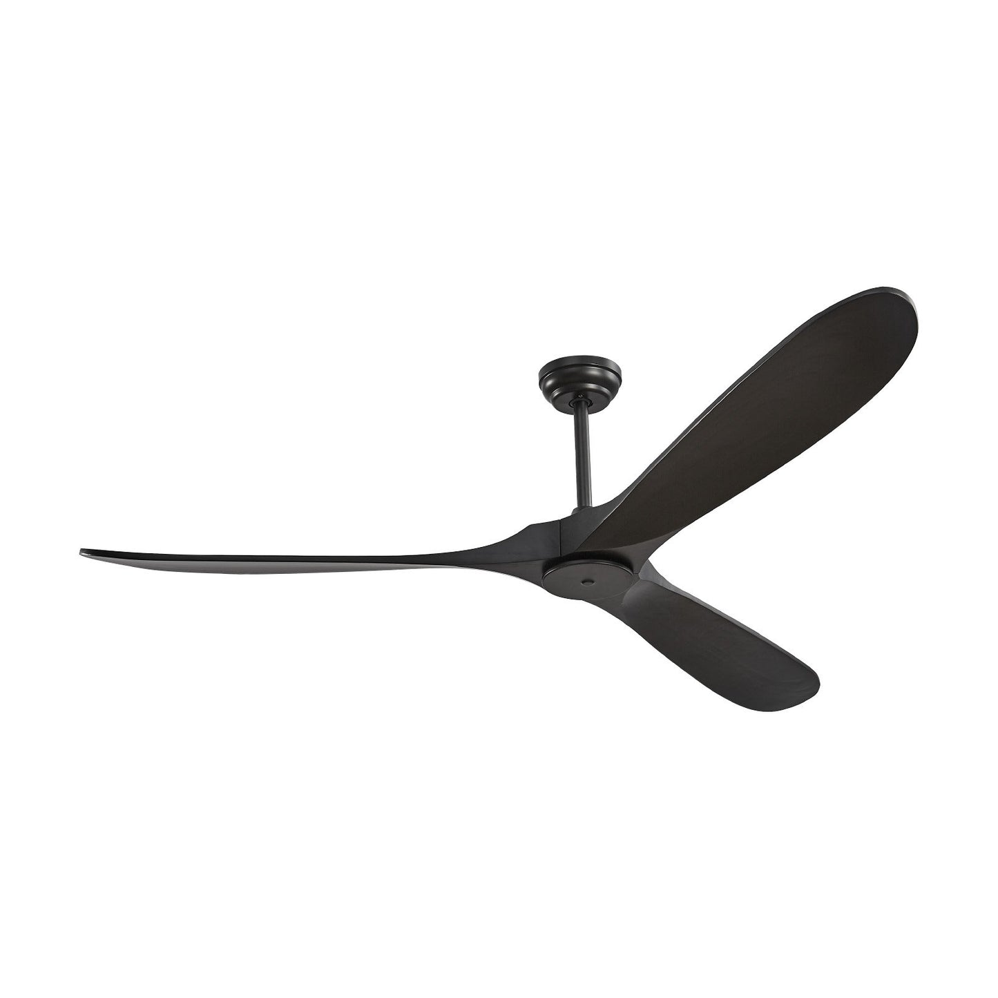 72" Wooden Blade Ceiling Fan No Light Remote Control Reversible Motor Black