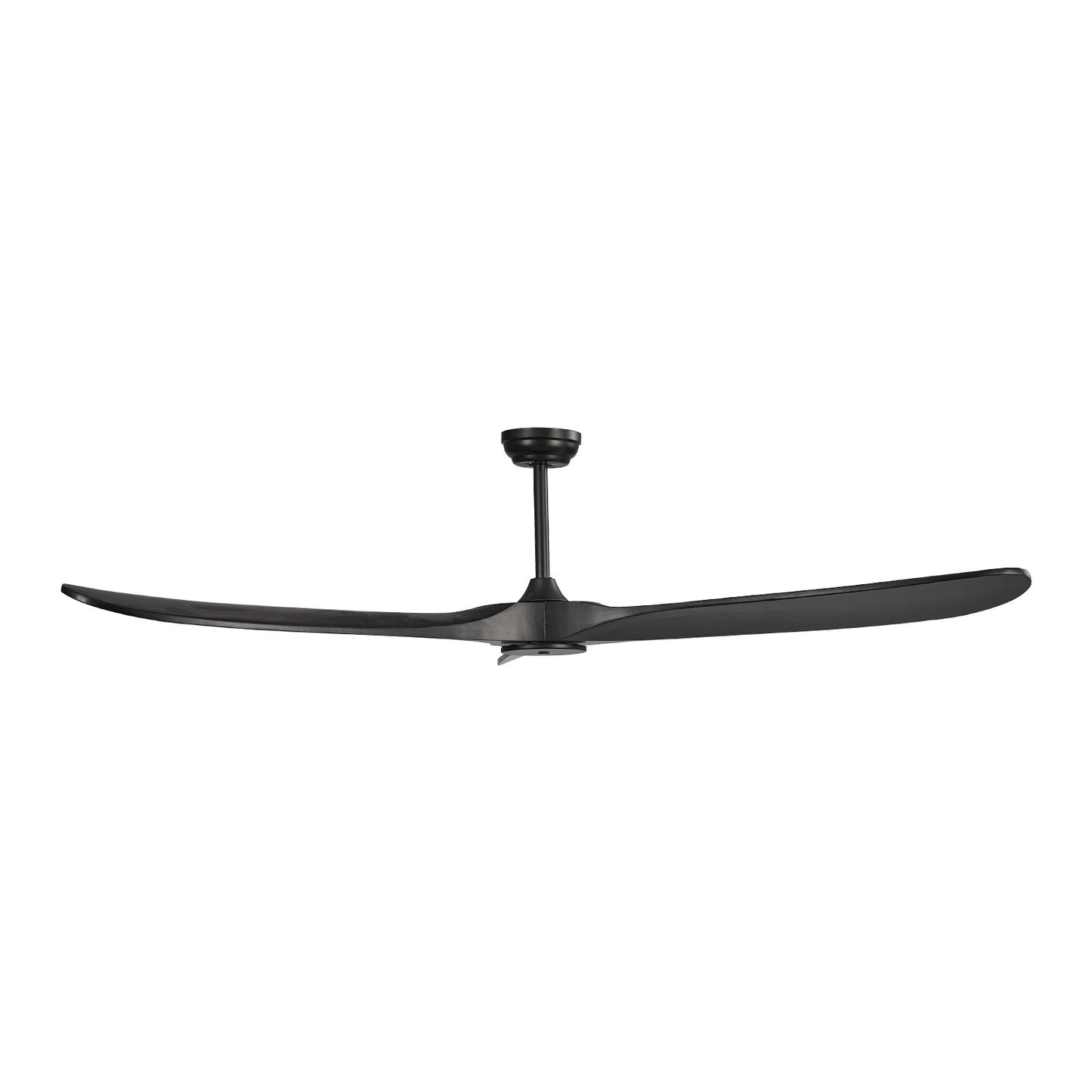 72" Wooden Blade Ceiling Fan No Light Remote Control Reversible Motor Black