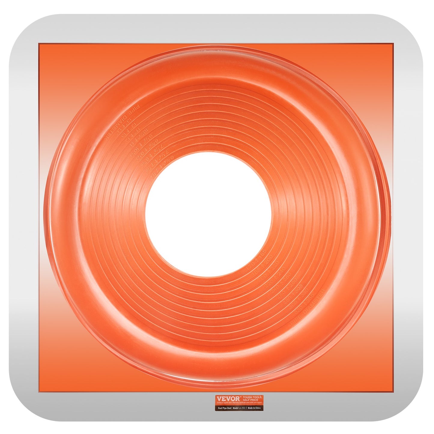 2pcs Metal Roof Pipe Flashing Boot Fits 6-3/4"-14" Pipe High Temp Silicone