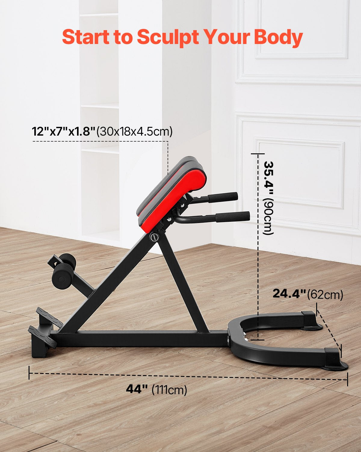 Roman Stol Ryggförlängning Hyperextension Bänk Multifunktion Justerbar