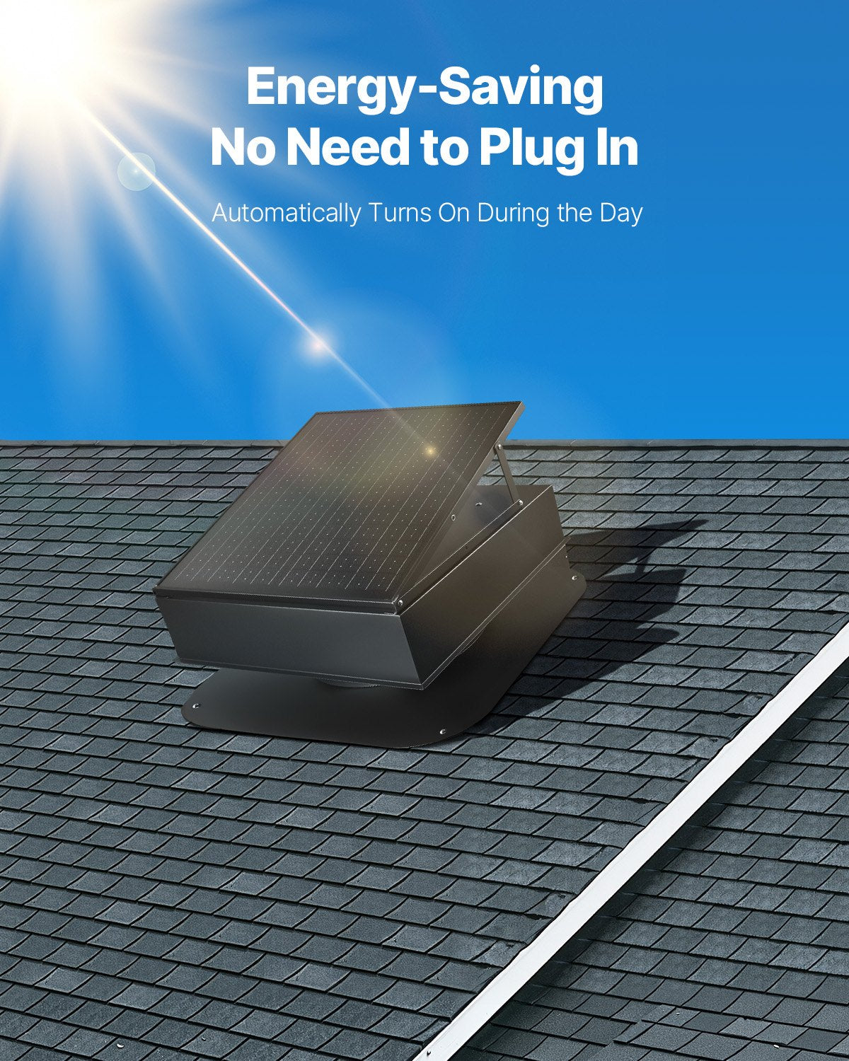 Solar Roof Attic Exhaust Fan 35W with Smart Thermostat Brushless Motor