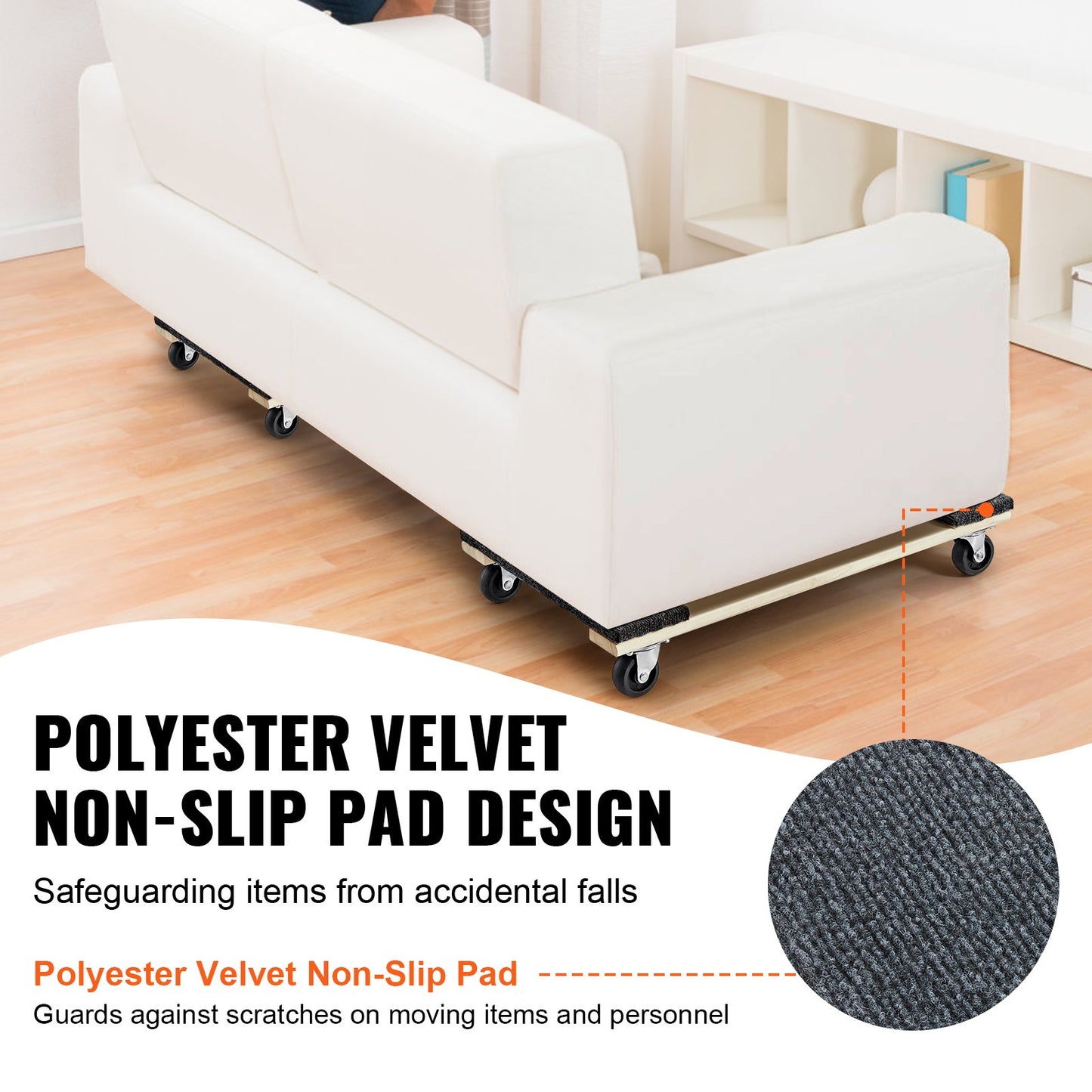 Furniture Dolly, 1000 lbs varje lastkapacitet, 2 paket, 18" x 30", 8 x 3" PP svängbara hjul, kraftiga hårdträmöbler Moving Dolly, Mover's Dolly, flyttvagn med hjul för tunga möbler