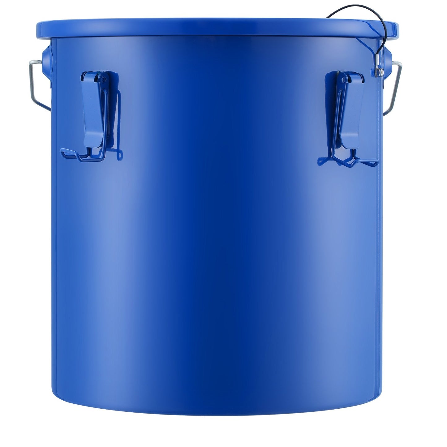 Fryer Grease Bucket, 6 Gal Oil Waste Caddy Carbon Steel Fryer Oil Bucket with Rustproof Coating, Oil Transport Container with Lid, Locking Clips, Filter Bag for Hot Cooking Oil Filtration, Blue