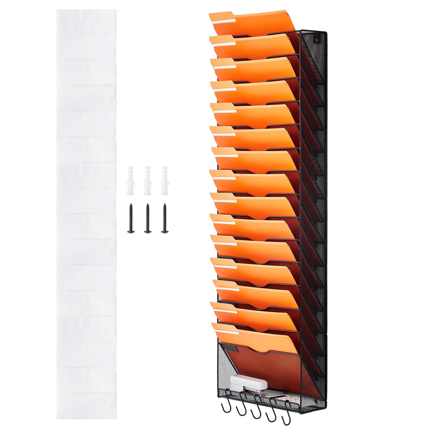 Aktenwandregal, Netz-Wandaktenhalter, 1-teilig, 16 Taschen, für Büro/Schule