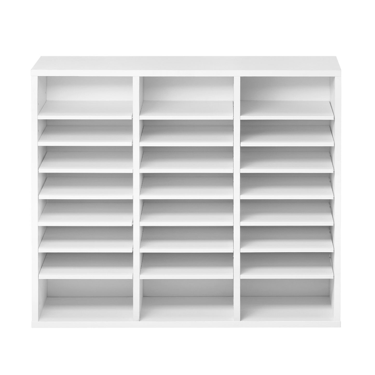 Trälitteraturorganisatör 24 fack med justerbara hyllor Vit