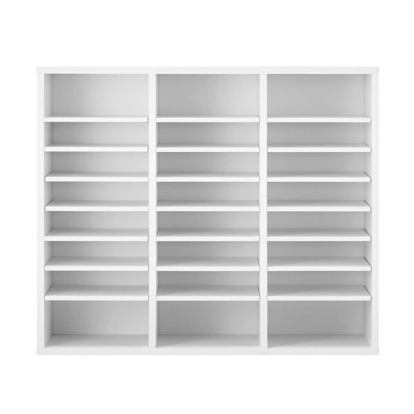 Trälitteraturorganisatör 24 fack med justerbara hyllor Vit