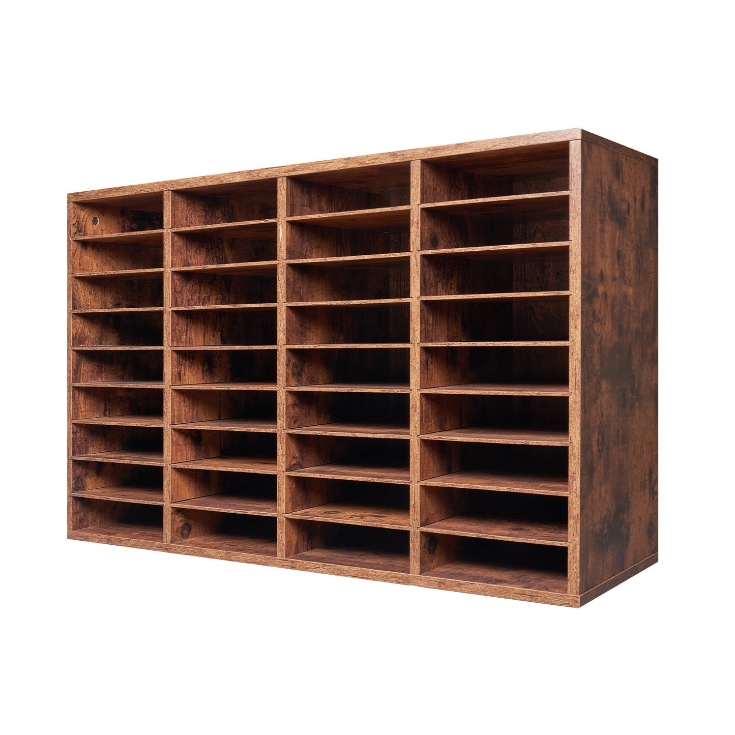 Wood Litteratur Organizer 36 fack Avtagbara hyllor Mörkbrun