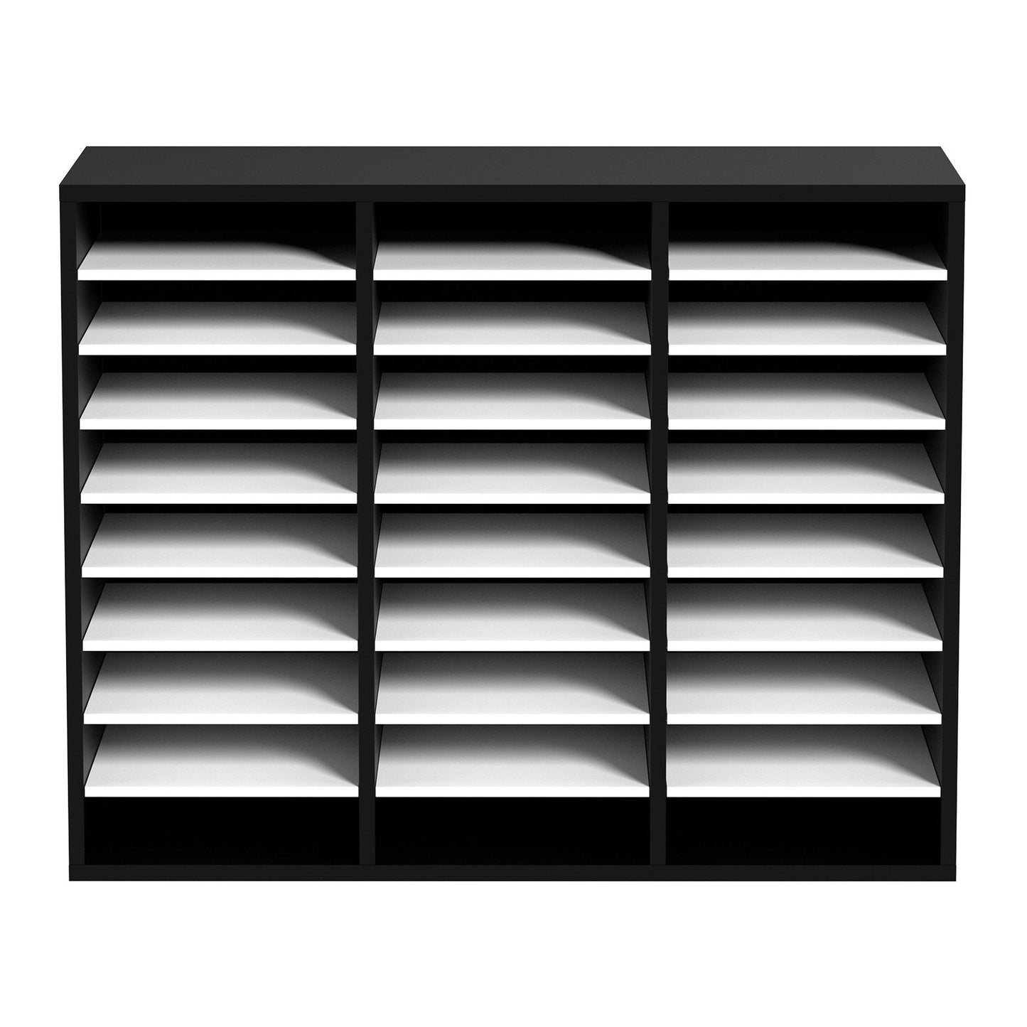 Wood Litteratur Organizer Filsorterare Pappersförvaringshållare 27 fack Svart