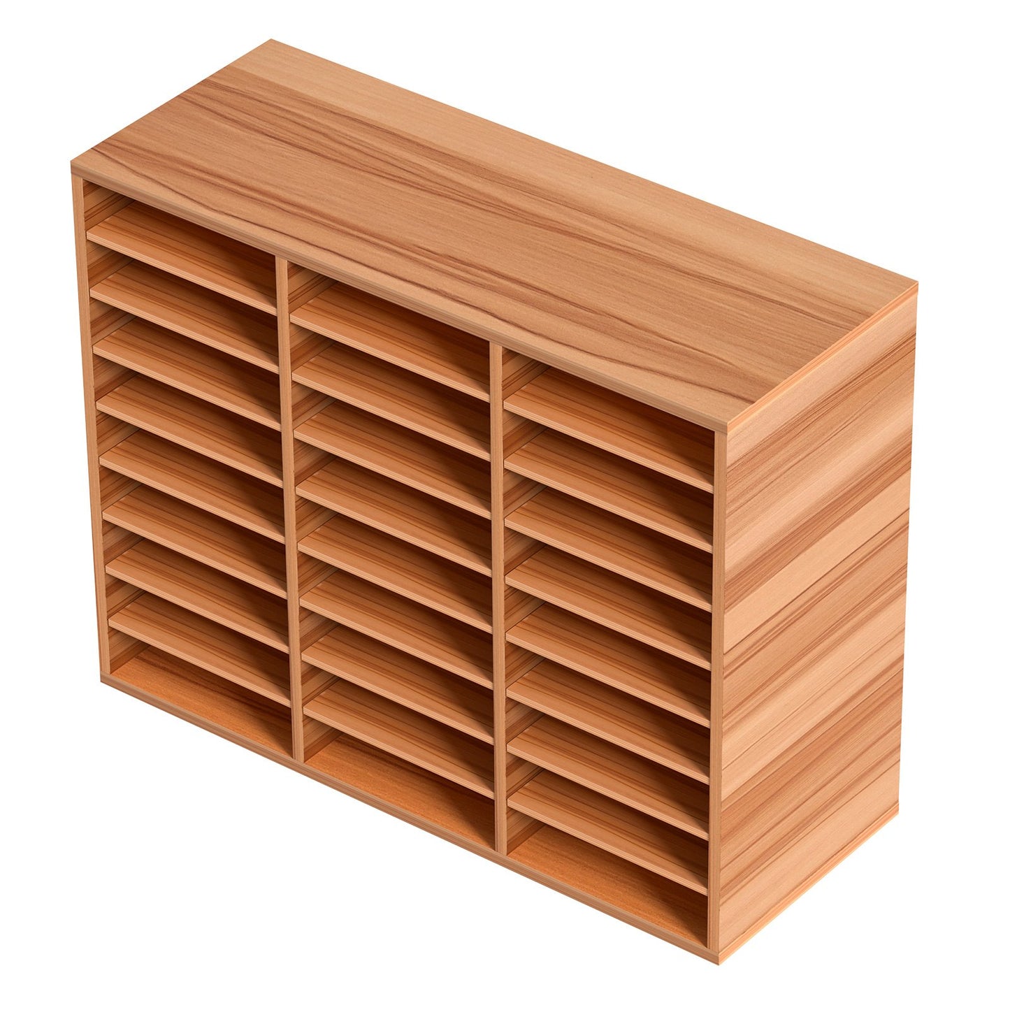 Wood Litteratur Organizer Filsorterare Pappersförvaringshållare 27 fack Vit