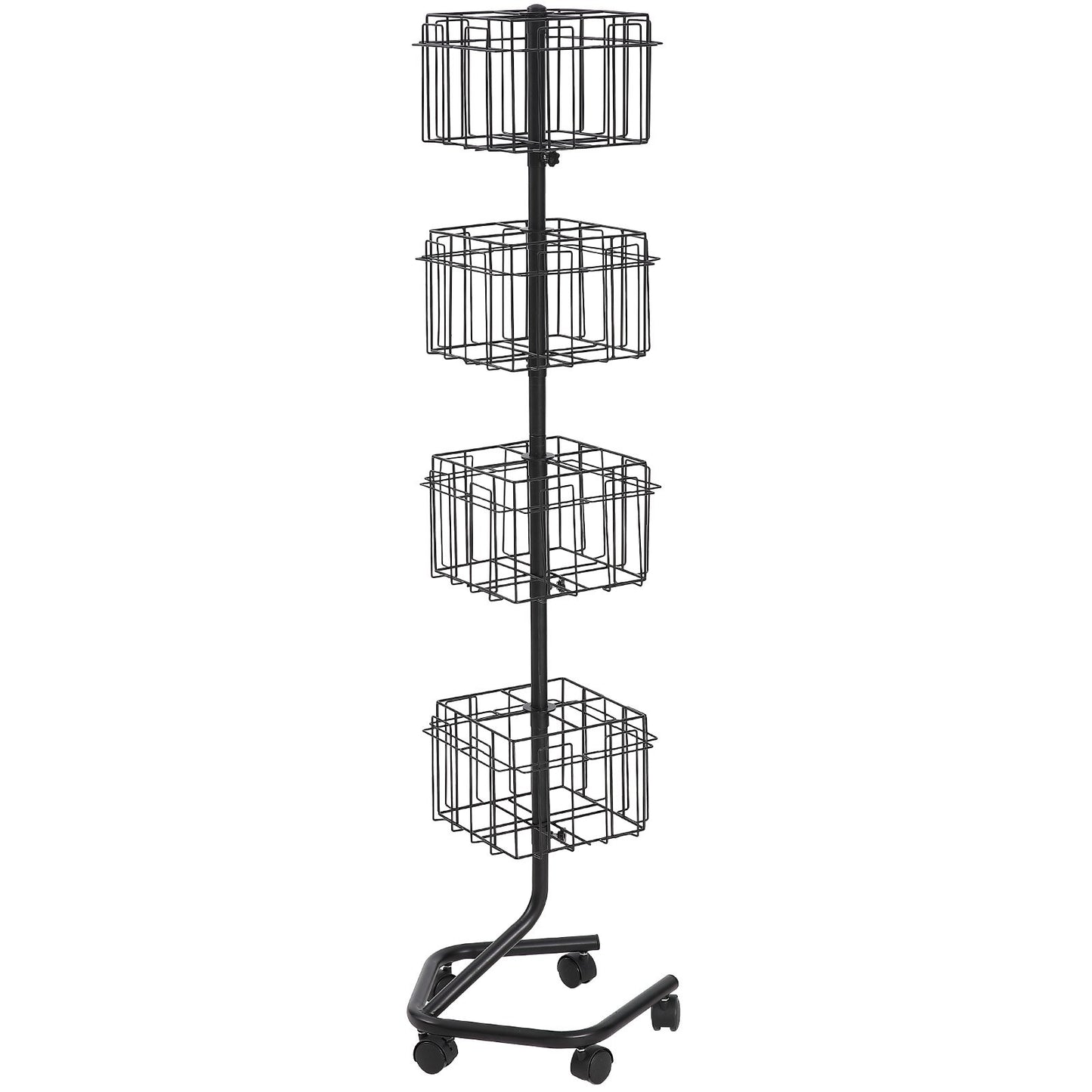 Broschyr Display Rack 32-ficks Roterande Litteratur Display Stand 5 hjul