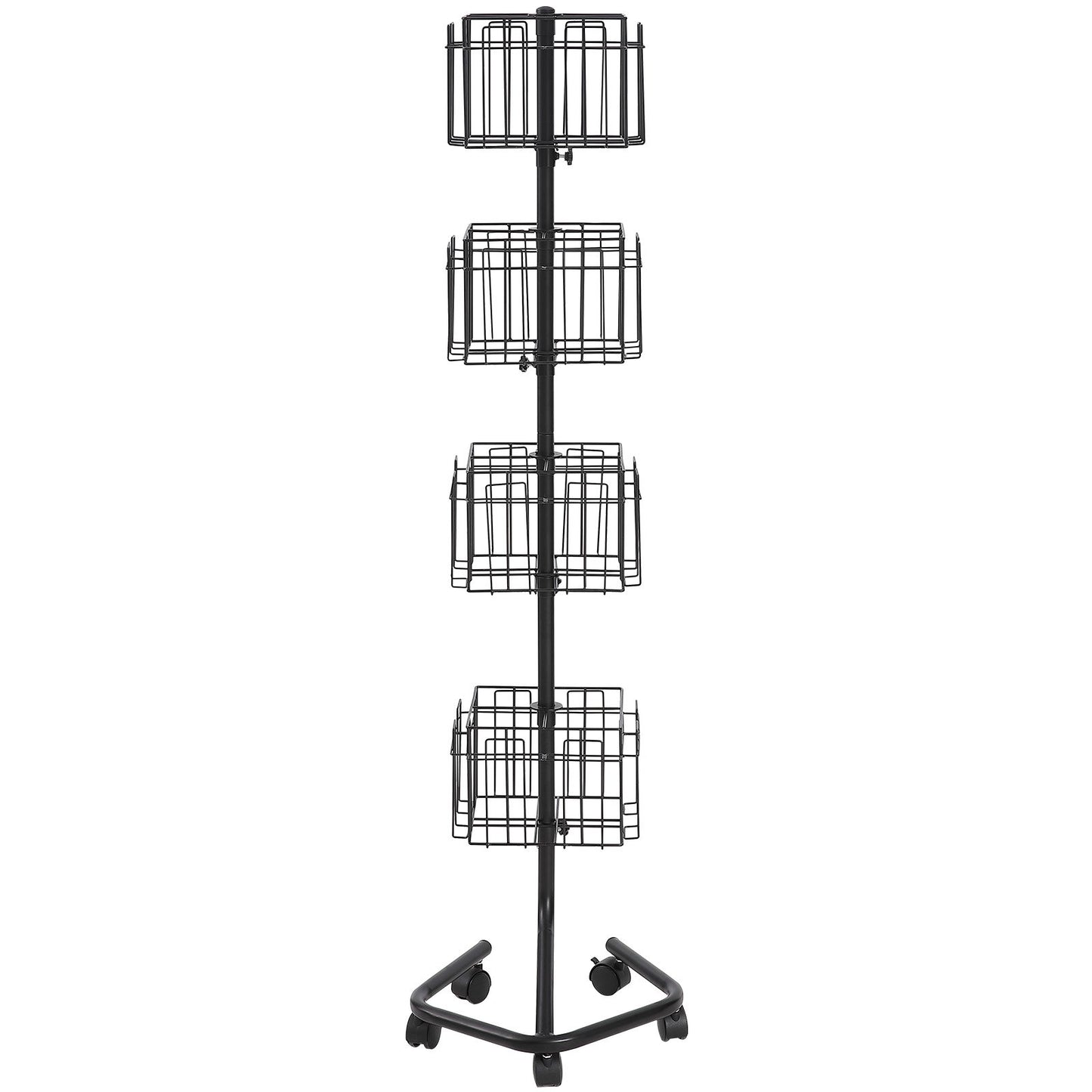Broschyr Display Rack 32-ficks Roterande Litteratur Display Stand 5 hjul