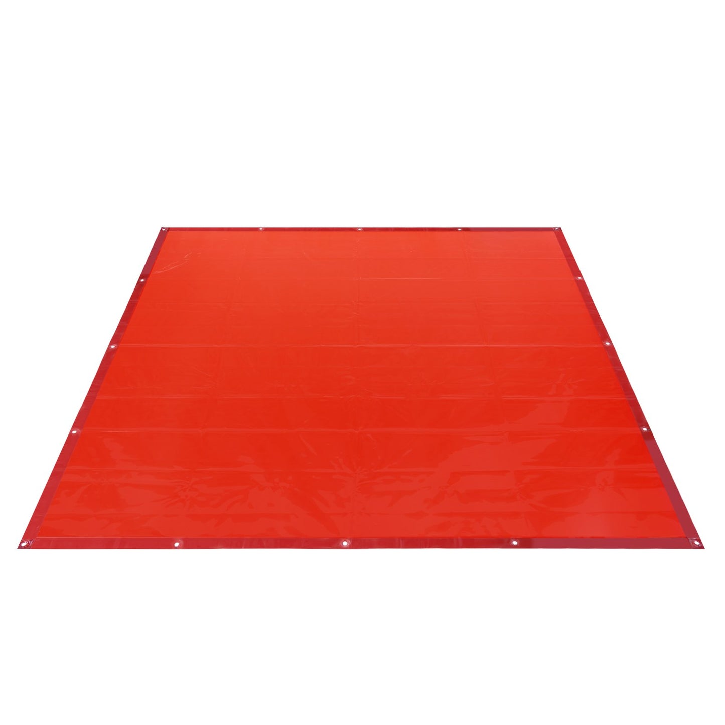 Svetsgardinskärm, 6' x 6' hängande svetsgardinvägg, flamsäker vinylsvetsskyddsskärm med 6-nivåer UV-skydd och hänghål, bärbar för verkstad/industri, röd