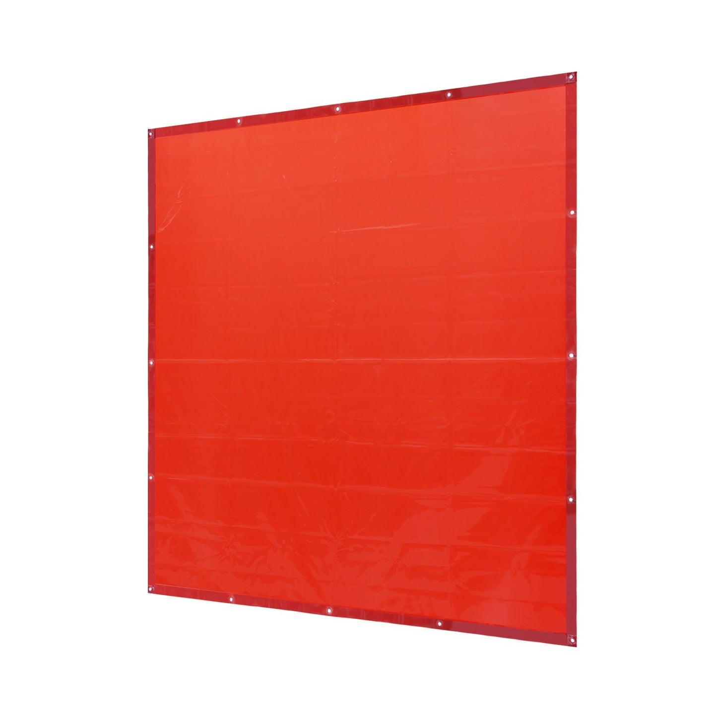 Svetsgardinskärm, 6' x 6' hängande svetsgardinvägg, flamsäker vinylsvetsskyddsskärm med 6-nivåer UV-skydd och hänghål, bärbar för verkstad/industri, röd