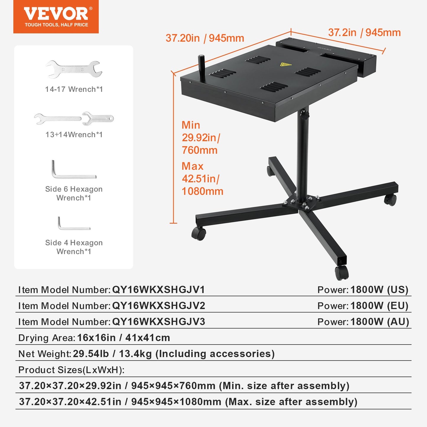 Flash-tork för screentryck 16x16 tums silkscreentork temperaturkontroll