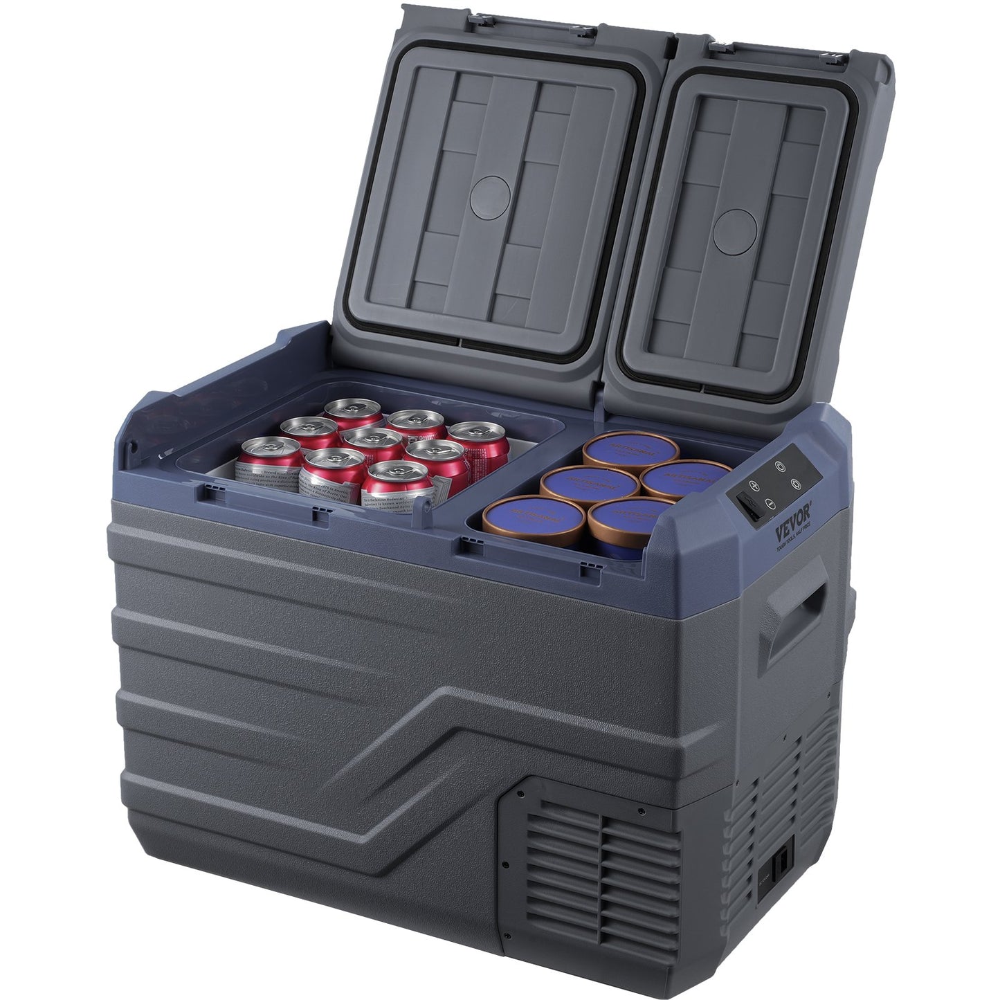 Tragbarer Autokühlschrank mit Gefrierfach, Kompressor, 32 l, Dual Zone, für Wohnmobil