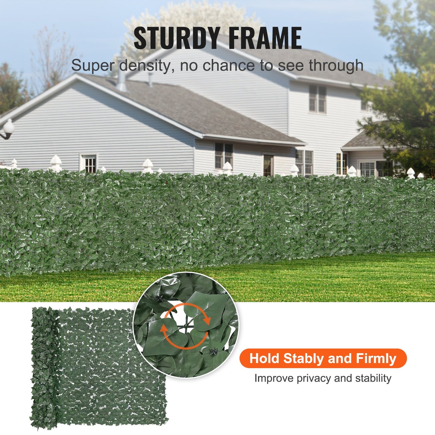 Ivy Privacy Fence, 1500 x 2490 mm Artificial Green Wall Screen, Green Ivy Fence with Reinforced Joint, Faux Hedges Vine Leaf Decoration for Outdoor Garden, Yard, Patio Decor