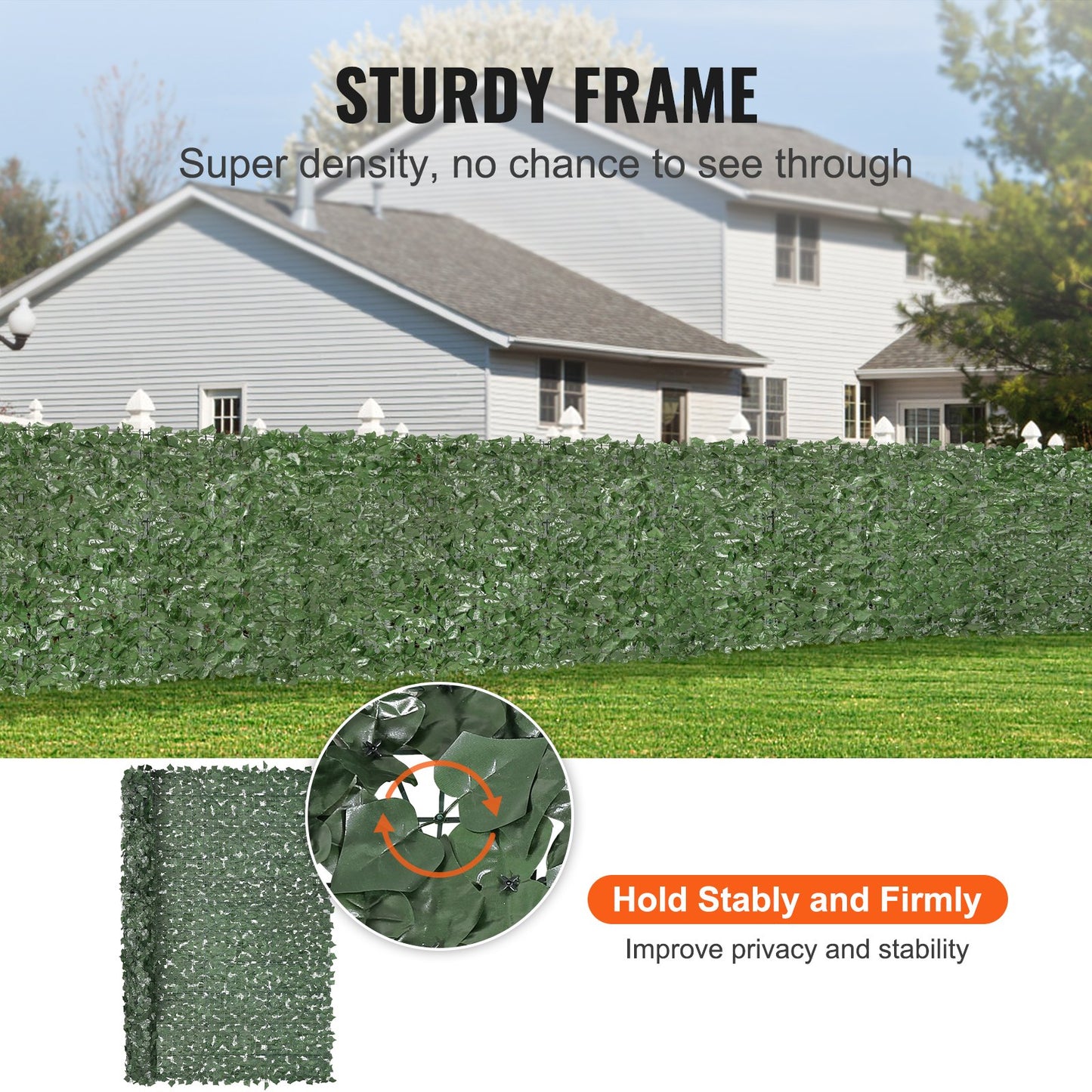 Ivy Privacy Fence, 2440 x 1830 mm Artificiell grön väggskärm, grönt Ivy staket med förstärkt fog, Faux häckar Vinbladsdekoration för utomhusträdgård, gård, balkong, uteplatsdekor