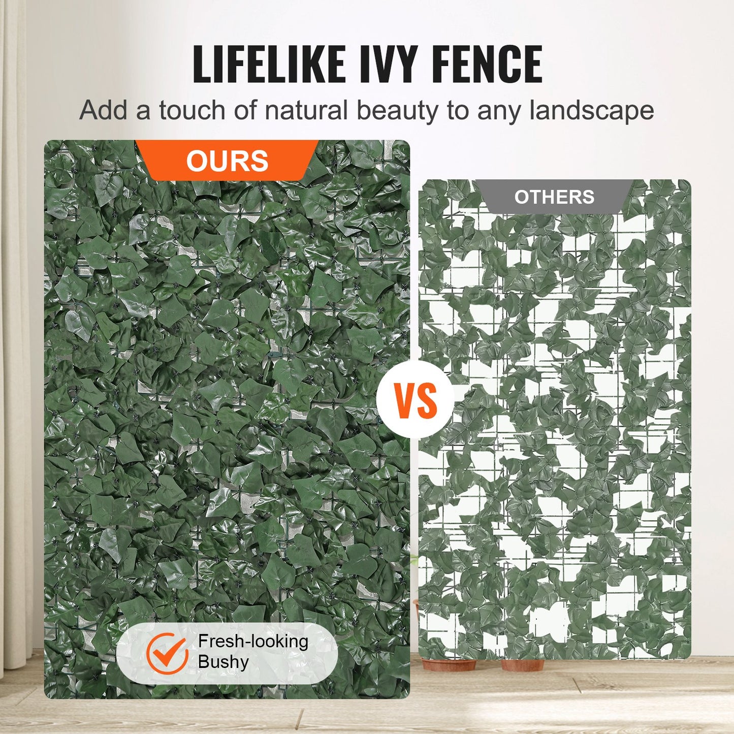 Ivy Privacy Fence, 2440 x 1830 mm Artificiell grön väggskärm, grönt Ivy staket med förstärkt fog, Faux häckar Vinbladsdekoration för utomhusträdgård, gård, balkong, uteplatsdekor