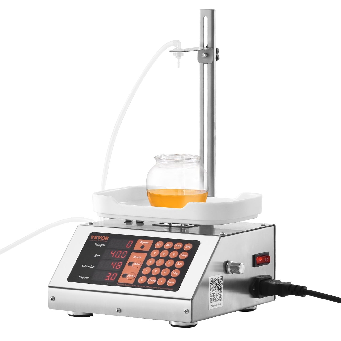 Liquid Filling Machine, 5-50g Weighing Capacity, Automatic Bottle Filling Machine, Bottling Machine Peristaltic Pump Digital Control for Milk, Water, Wine, Beverage, Soy Sauce (Single Nozzle)