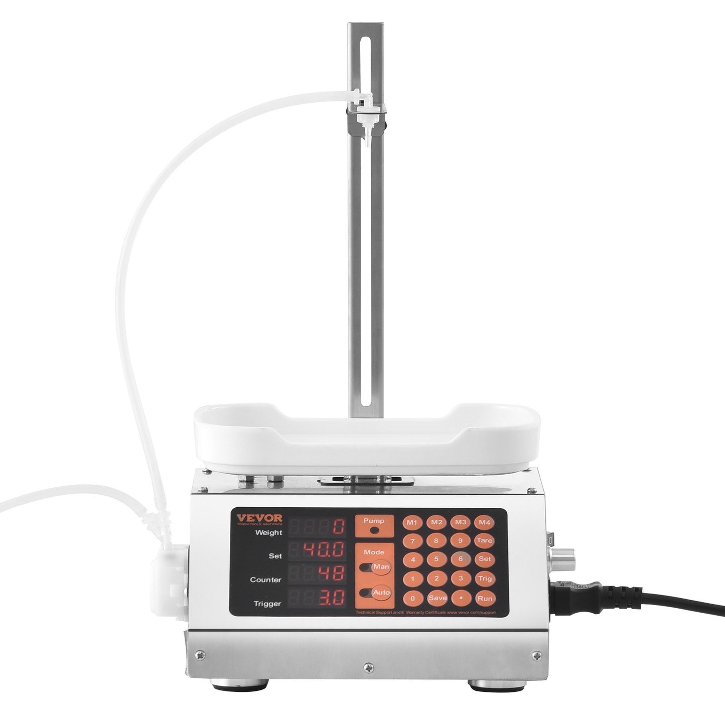 Liquid Filling Machine, 5-50g Weighing Capacity, Automatic Bottle Filling Machine, Bottling Machine Peristaltic Pump Digital Control for Milk, Water, Wine, Beverage, Soy Sauce (Single Nozzle)