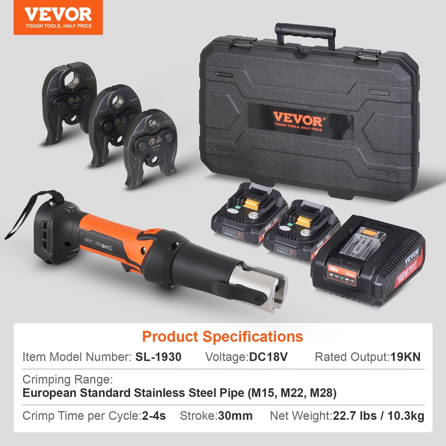 Pro Press Tool Pipe Crimping Kit Press Tool Battery Kit M15 M22 M28 Käft