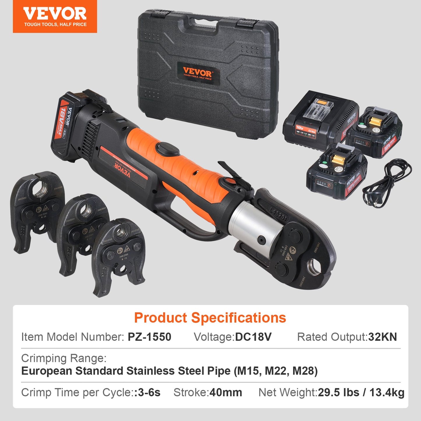 Pro Press Tool Pipe Crimping Kit Press Tool Battery Kit M15 M22 M28 Käft