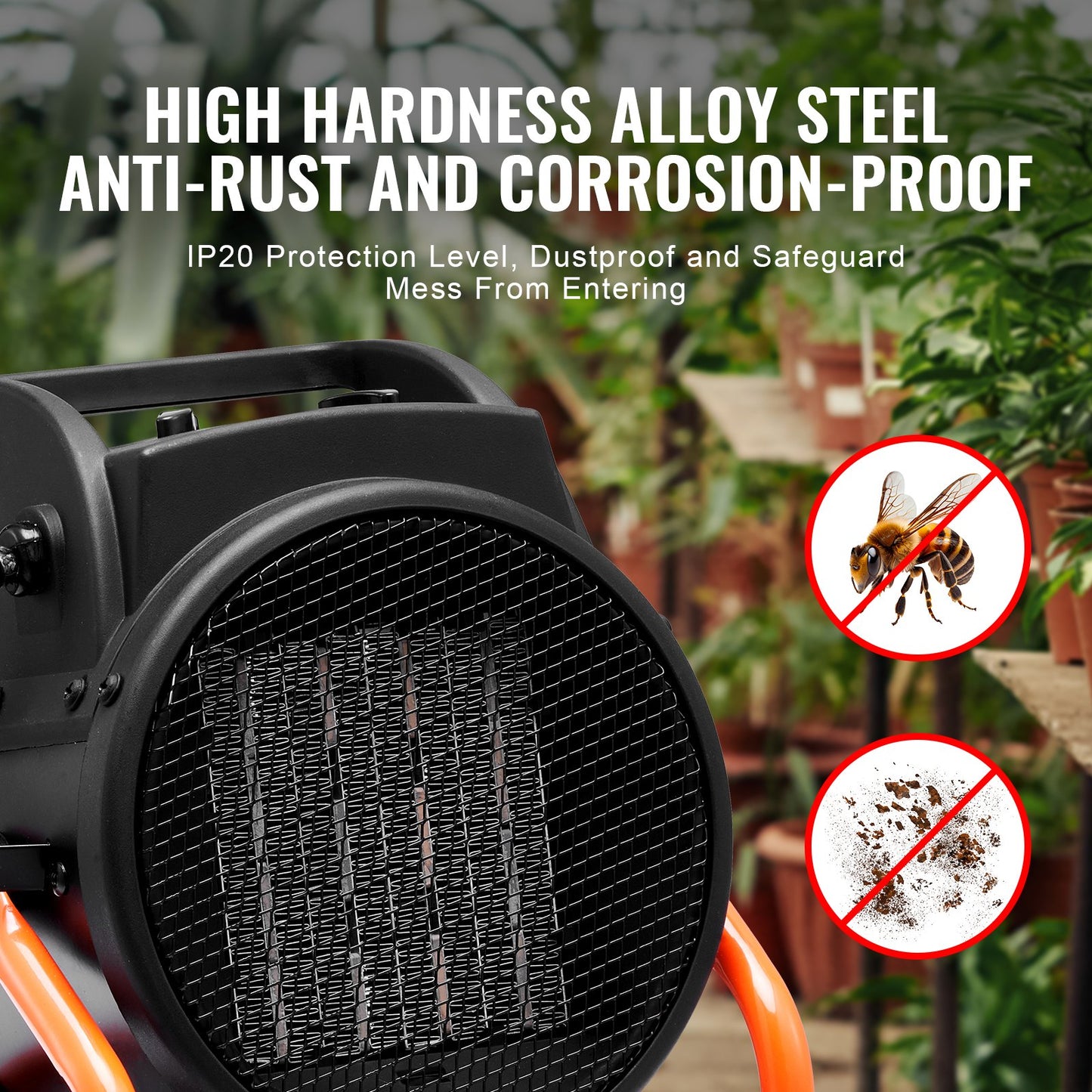 Greenhouse Heater 2000W PTC Fast Heating Overheating Protection 3-Speed