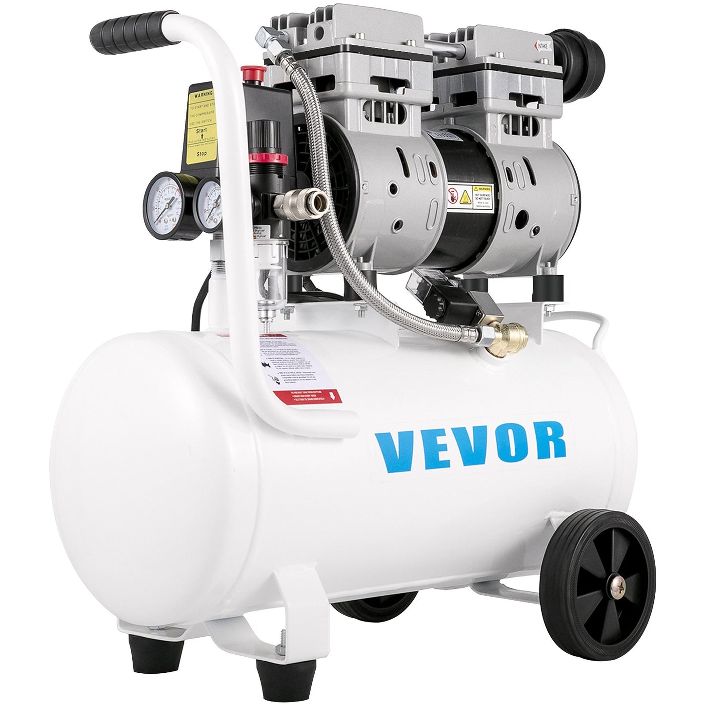 Air compressor 5.5 gallon, portable air compressor 1 hp, oil-free air compressor steel tank 750W, pancake air compressor 115 PSI, ultra-quiet compressor for home repair, tire pumping