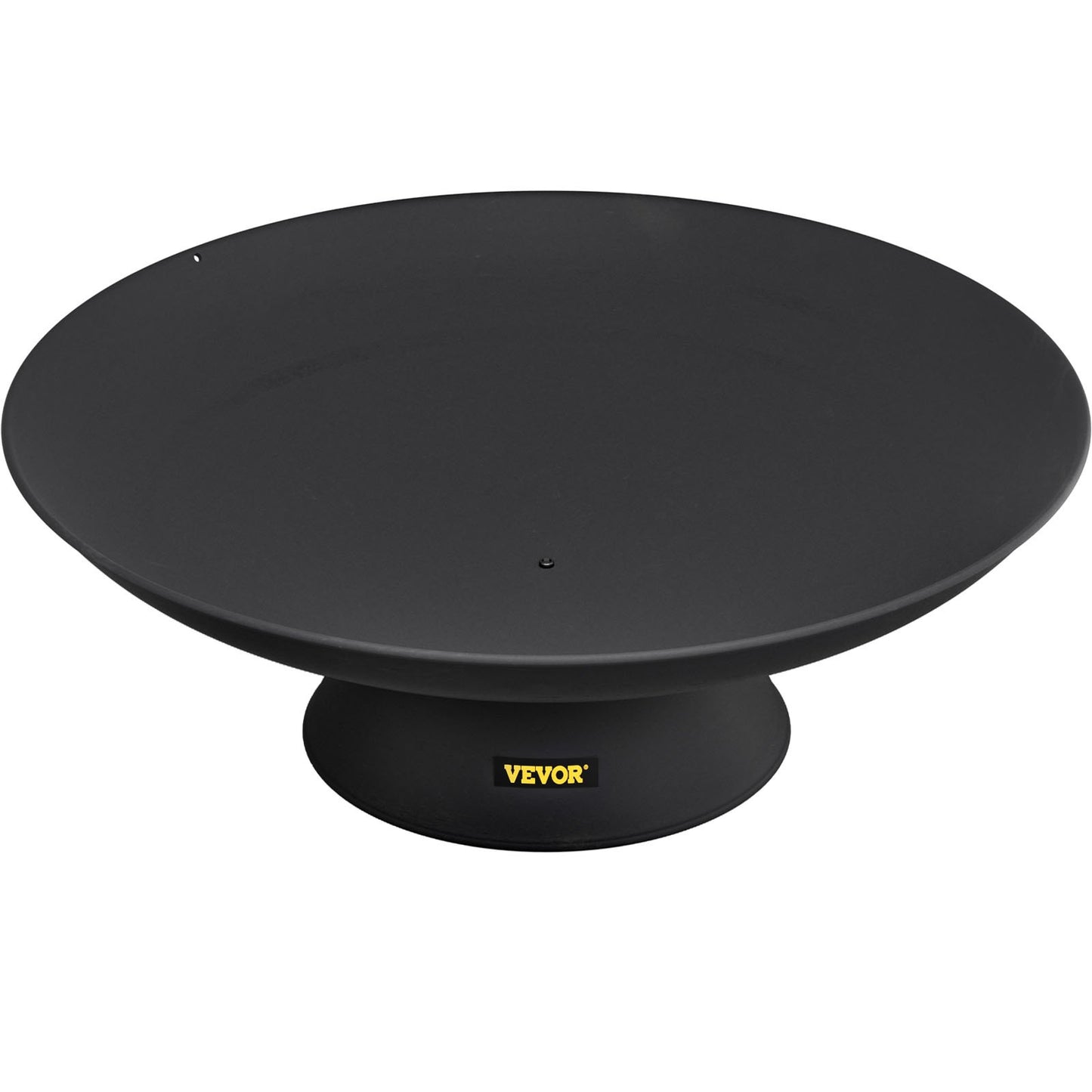 Fire Pit Bowl, 30-tums djup rund eldskål i gjutjärn, vedeldning för uteplatser, bakgårdar och campingbruk, med en stabil skål designad bas och en vedpinne, svart