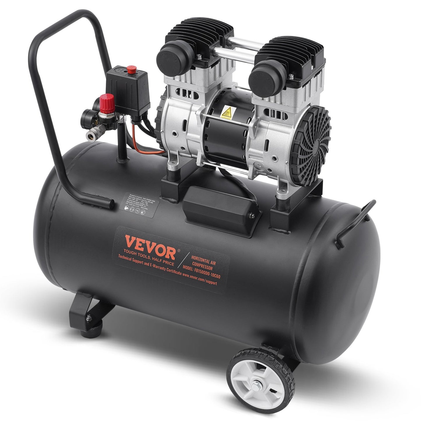 Luftkompressor, kompakt, tragbar, ölfrei, 15 Gallonen, 90 PSI