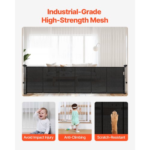 Infällbar Babygrind 870 mm Hög Utdragbar till 2800 mm Bredd Barn Husdjur Svart