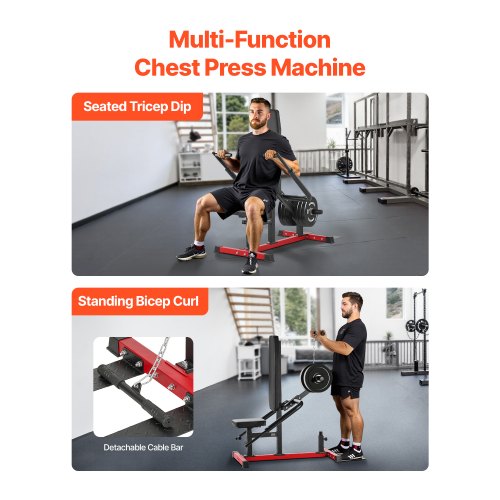 Sittande Dipmaskin Triceps Biceps Press Down Bröstträning med Kabelstång | EU