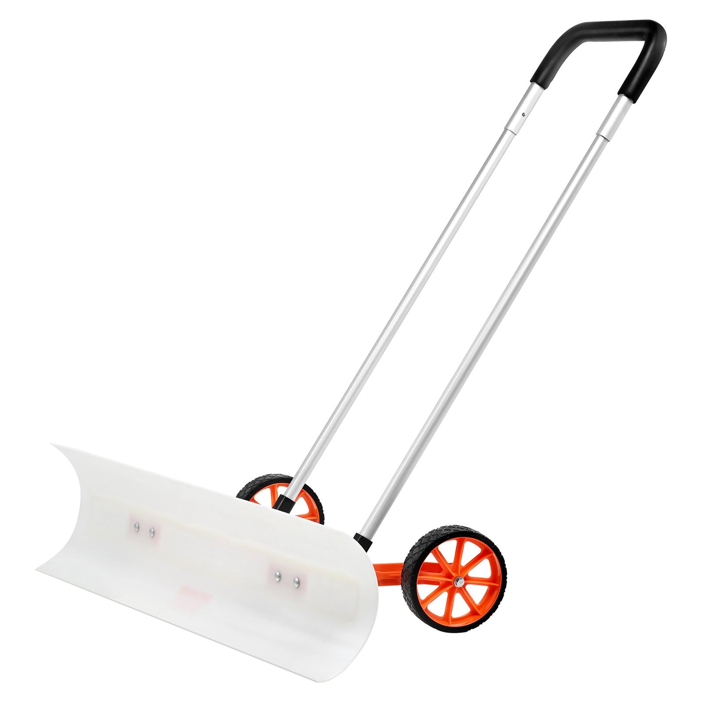 Schneeschaufel mit Rädern, 37-Zoll-Schneeschaufel für die Auffahrt, ABS-Schneeschaufel zum Schneeräumen, robuster Schaufelschieber mit breiter Klinge und U-förmigem Griff aus Aluminiumlegierung