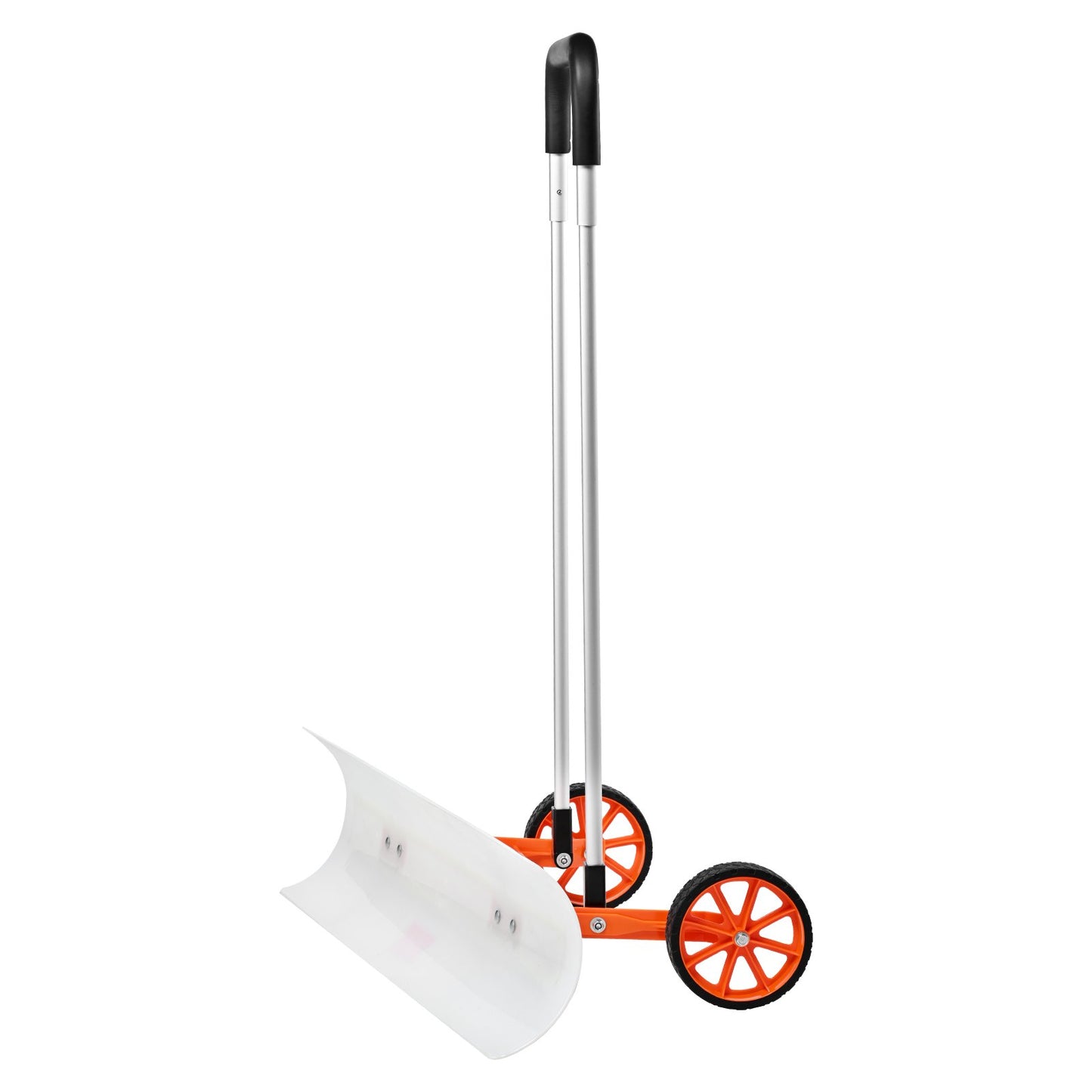 Schneeschaufel mit Rädern, 37-Zoll-Schneeschaufel für die Auffahrt, ABS-Schneeschaufel zum Schneeräumen, robuster Schaufelschieber mit breiter Klinge und U-förmigem Griff aus Aluminiumlegierung