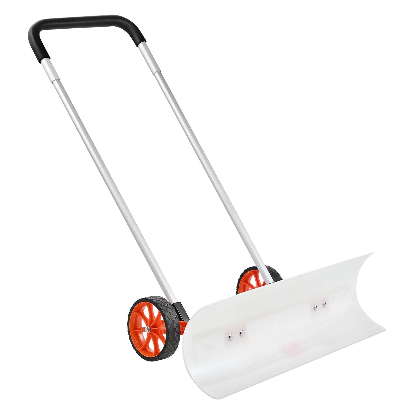 Schneeschaufel mit Rädern, 37-Zoll-Schneeschaufel für die Auffahrt, ABS-Schneeschaufel zum Schneeräumen, robuster Schaufelschieber mit breiter Klinge und U-förmigem Griff aus Aluminiumlegierung
