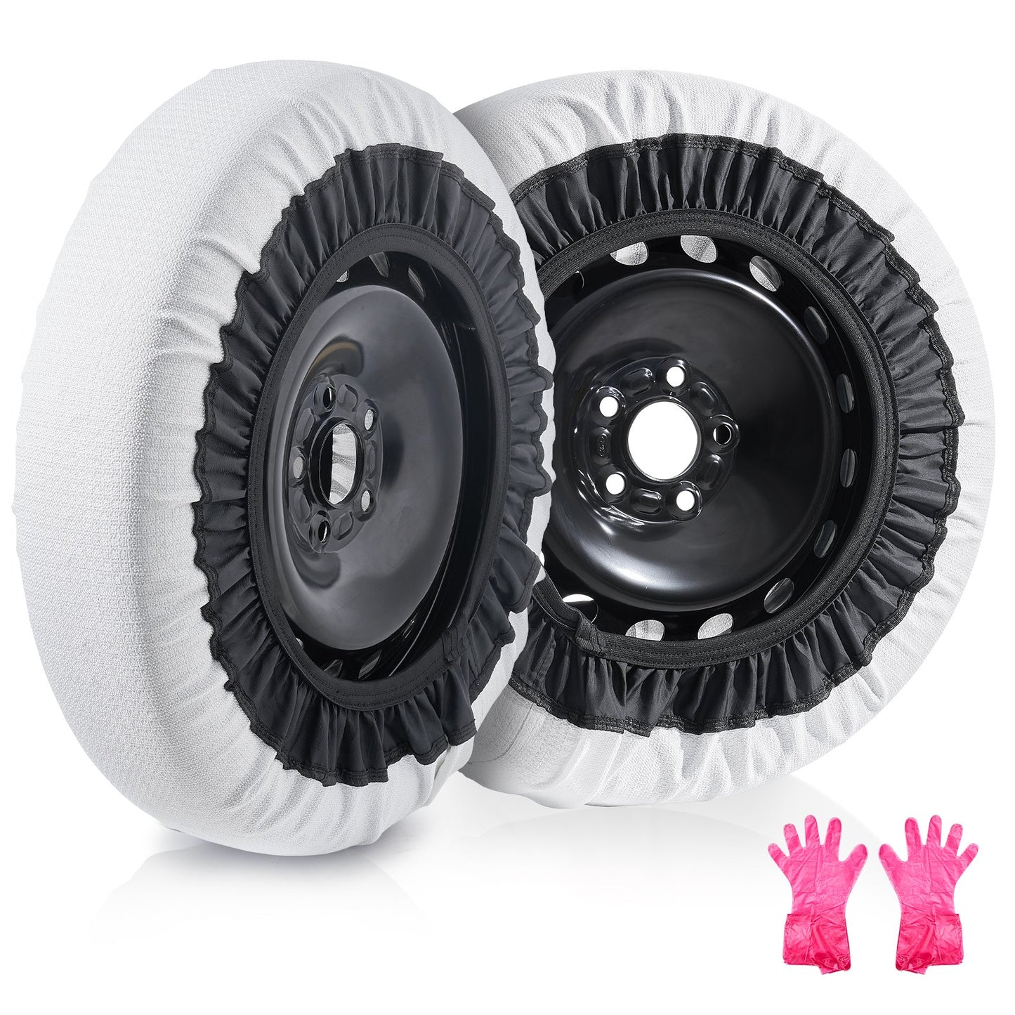 2PCS Verdickte Schneesocken für Reifen Schneetraktion Reifenschutz-Mittel