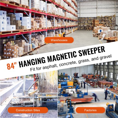 Hängendes magnetisches Kehrwerkzeug, 120 lbs Nagel-Magnet-Gabelstapler-Kehrmaschine, Industriemagnete, Stahlmaterialien, Jagdzubehör zum Aufheben von Nägeln, Bolzen, Eisenspänen, Metallen | EU