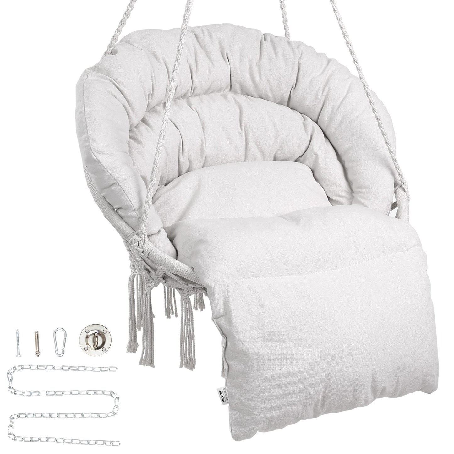 Hängmatta Gungstol Macramé Hängstol med kudde inomhus & utomhus